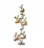 Iron Painted Krishna Musicians Tree Table Top with Candle Stands