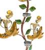 Iron Painted Krishna Musicians Tree Table Top with Candle Stands