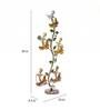 Iron Painted Krishna Musicians Tree Table Top with Candle Stands