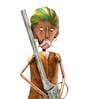 Iron Painted Marwadi Village Gunmen Set Of 2