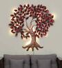 Iron Purple Tree Metal Wall Art With Led