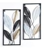 Rectangular Black, Gold, SIlver Leaves Wall Decor Set of 2
