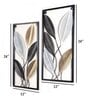 Rectangular Black, Gold, SIlver Leaves Wall Decor Set of 2