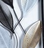 Rectangular Black, Gold, SIlver Leaves Wall Decor Set of 2