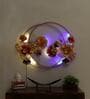 Iron Leaf Panel Wall Art With LED In Red