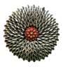 Iron Red Urban Flower Metal Wall Decor With Led
