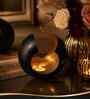 Iron Tealight Holder, Matte Black & Gold Finish