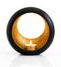 Iron Tealight Holder, Round Black & Gold Finish