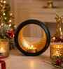 Iron Tealight Holder, Round Black & Gold Finish