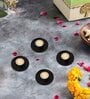 Iron Tealight Holder In Black  Set Of 4