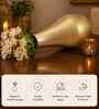 Iron Tear-Drop Flower Vase, Hammered Gold Texture