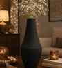 Iron Tear-Drop Flower Vase, Matte Black Modern Finish