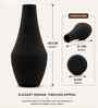Iron Tear-Drop Flower Vase, Matte Black Modern Finish