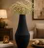 Iron Tear-Drop Flower Vase, Matte Black Modern Finish