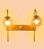 Iron Wall Light in Gold Finish with Amber Glass