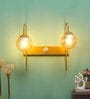 Iron Wall Light in Gold Finish with Amber Glass