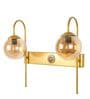 Iron Wall Light in Gold Finish with Amber Glass