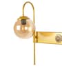 Iron Wall Light in Gold Finish with Amber Glass
