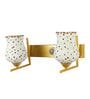 Iron Wall Light in Gold Finish with Handmade Glass