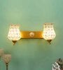 Iron Wall Light in Gold Finish with Handmade Glass