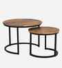 Kesty Round Nesting Coffee Table in Walnut Finish