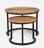 Kesty Round Nesting Coffee Table in Walnut Finish