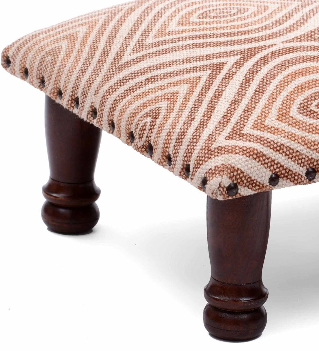 Buy Ishita Foot Stool in Maroon Colour by Natural Furnish Online Foot