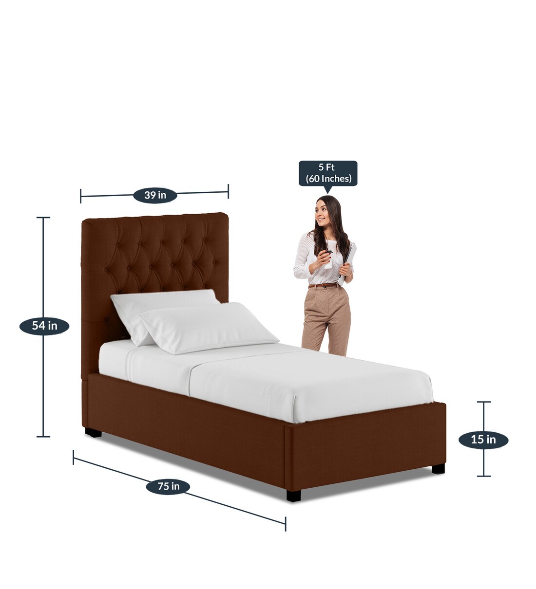 Buy Isko Single Bed With Box Storage In Brown Colour By Febonic Online