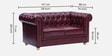 Isla Leatherette 2 Seater Sofa in Burgundy Wine Colour