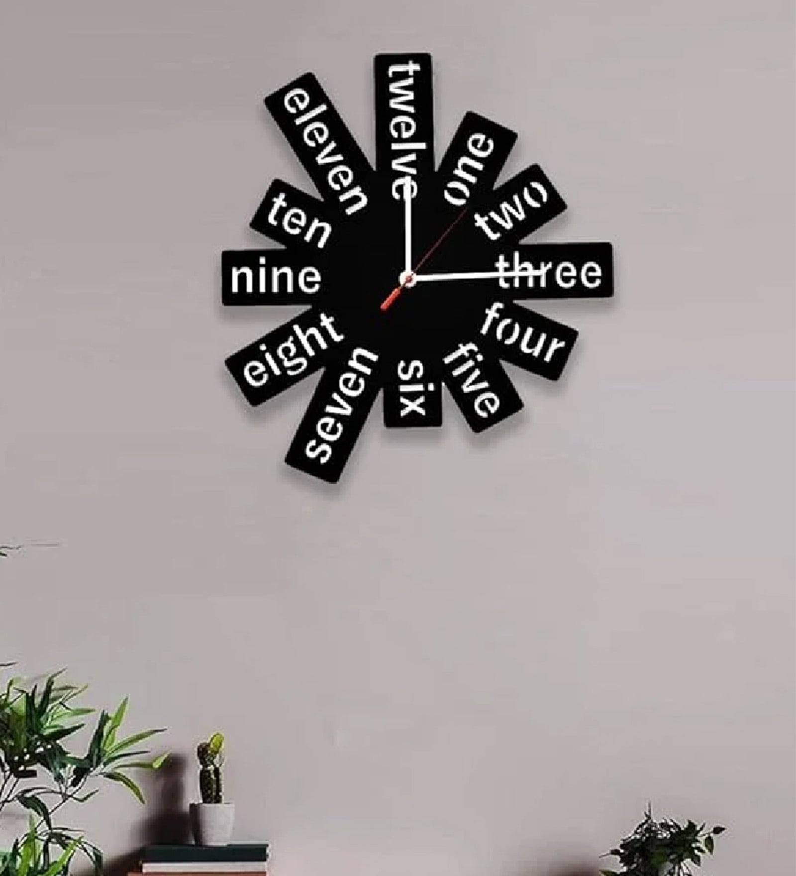 Isabella Engineered Wood Black Wall Clock