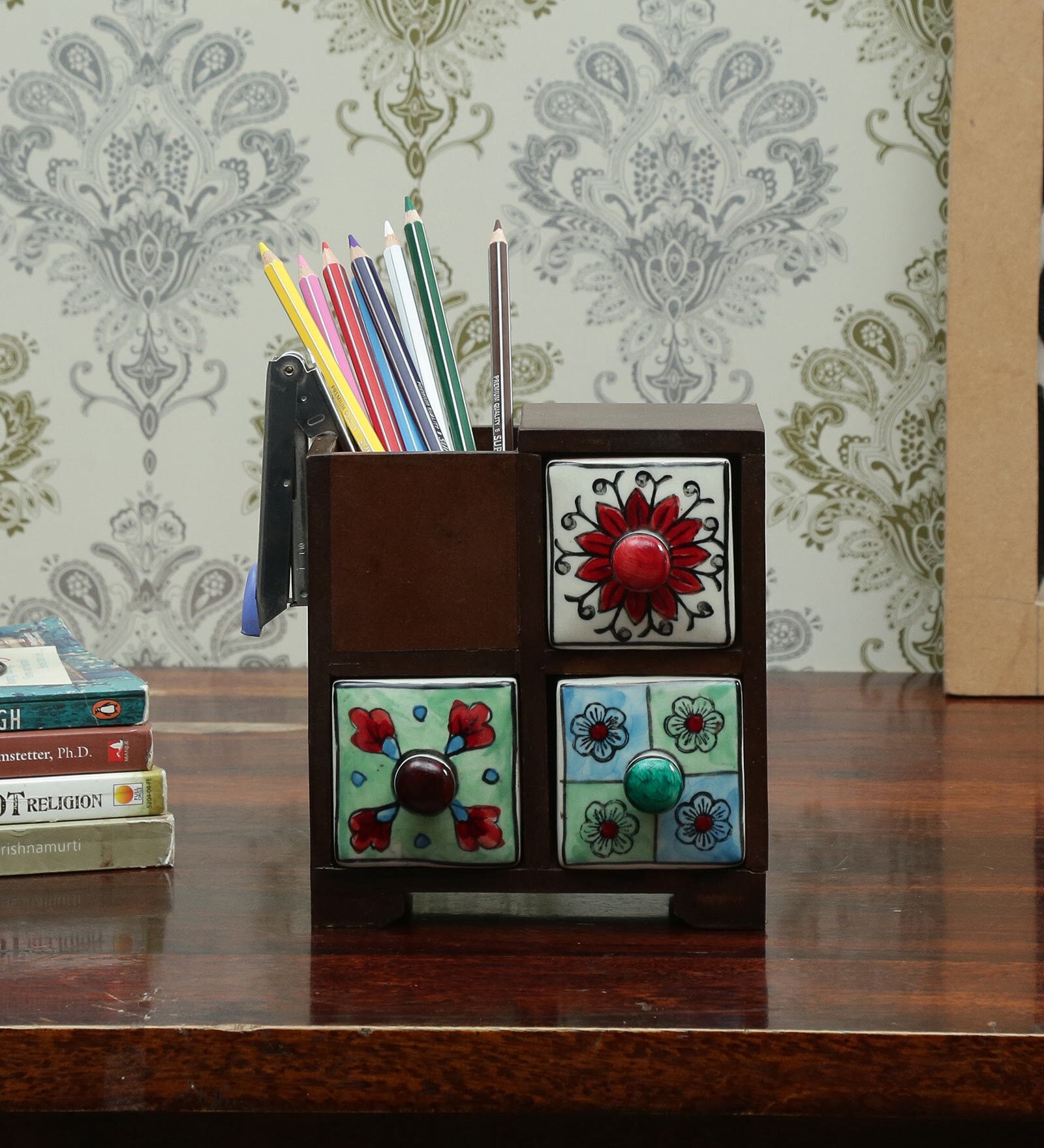 Isma 2 Tier Engineered Wood Desk Organizer