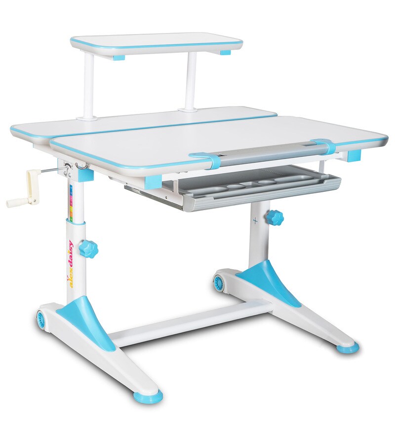 Buy iStudy Height Adjustable Study Table in Blue & White ... on {keyword}