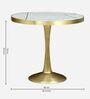 Isaac 2 Seater Dining Table In Brass Finish
