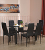Isaac 6 Seater Dining Set in Black Colour