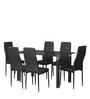 Isaac 6 Seater Dining Set in Black Colour