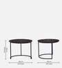 Isaak Solid Wood Nest Of Tables In Dark Walnut Finish
