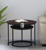 Isaak Solid Wood Nest Of Tables In Dark Walnut Finish Isaak Solid Wood Nest Of Tables In Dark Walnut Finish