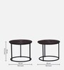 Isaak Solid Wood Nest Of Tables In Dark Walnut Finish
