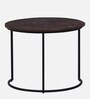 Isaak Solid Wood Nest Of Tables In Dark Walnut Finish