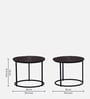 Isaak Solid Wood Nest Of Tables In Dark Walnut Finish