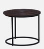 Isaak Solid Wood Nest Of Tables In Dark Walnut Finish