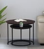 Isaak Solid Wood Nest Of Tables In Dark Walnut Finish