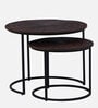Isaak Solid Wood Nest Of Tables In Dark Walnut Finish