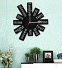 Isabella Engineered Wood Black Wall Clock