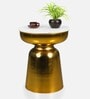 Isadora Metal End Table In White & Gold Colour
