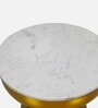 Isadora Metal End Table In White & Gold Colour