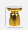 Isadora Metal End Table In White & Gold Colour