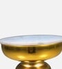 Isadora Metal End Table In White & Gold Colour