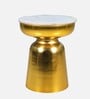 Isadora Metal End Table In White & Gold Colour