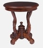 Isaki Teak Wood End Table In Walnut Finish